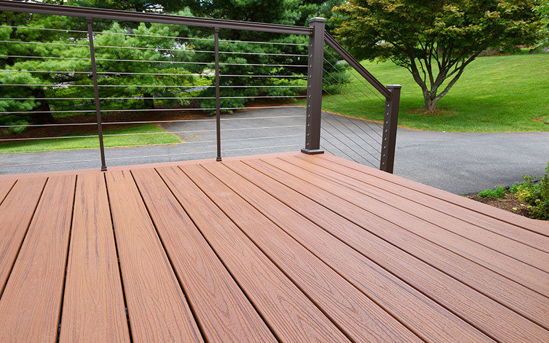 Composite Wood Deck with Metal Railing