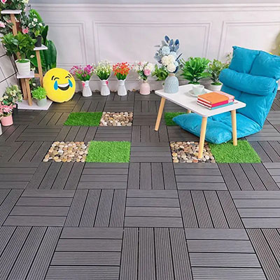 grey wpc diy decking use