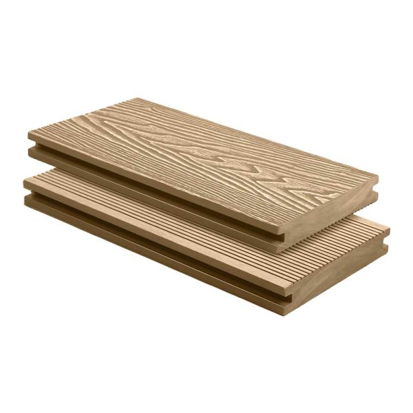Solid Wpc Railing Embossed External WPC 3D Decking Teak-A 150-25MM Solid - Senlai WPC