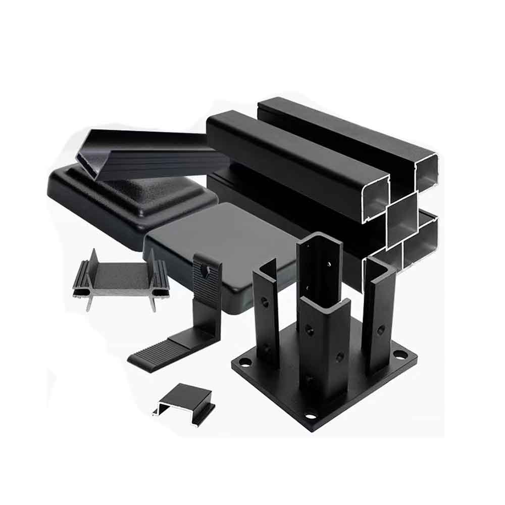 wpc fence install accessories black