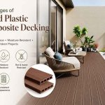 Advantages of wood plastic composite decking showing low maintenance, moisture resistance, rot and insect resistance, crack resistance and consistent appearance
