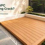 `Crack-resistant WPC decking showing common cracking causes including heat, impact, improper installation and insufficient expansion gaps`