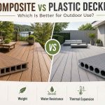 Composite vs plastic decking comparison for outdoor use, including appearance, weight, water resistance, thermal expansion and cost
