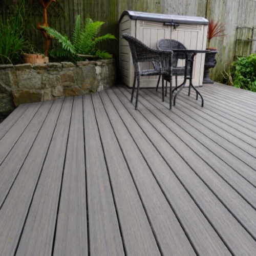 grey mix color WPC co extrusion decking
