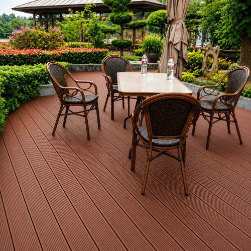 redwood straight grained WPC Decking